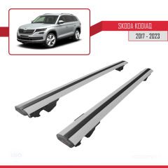 Skoda Kodiaq 2017-2023 Arası ile uyumlu HOOK Model Anahtar Kilitli Ara Atkı Tavan Barı GRİ