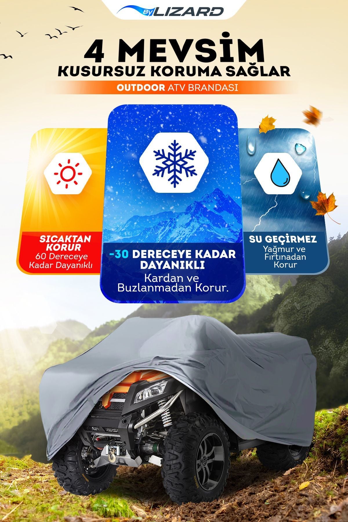 Kanuni ATV 150 S On Road Uyumlu Su Geçirmez  ATV Brandası