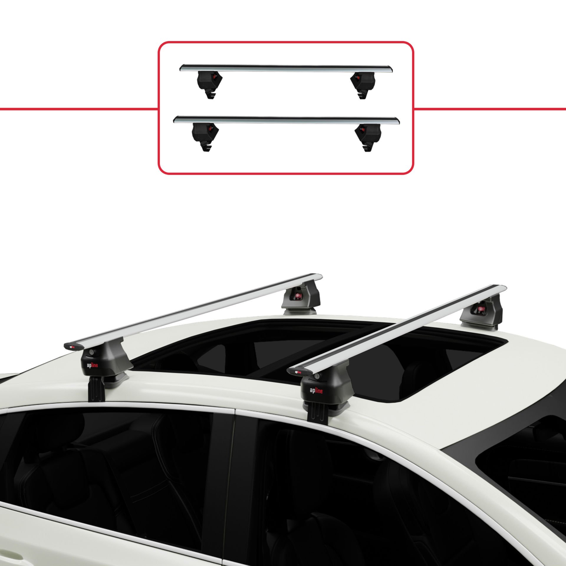 Honda Jazz II serie / Fit (GE) 2007-2014 Arası ile uyumlu ACE-4 Ara Atkı Tavan Barı GRİ