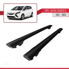 Opel - Vauxhall Zafira Tourer C 2012-2019 Arası ile Uyumlu HOOK Model Anahtar Kilitli Ara Atkı Tavan Barı SİYAH