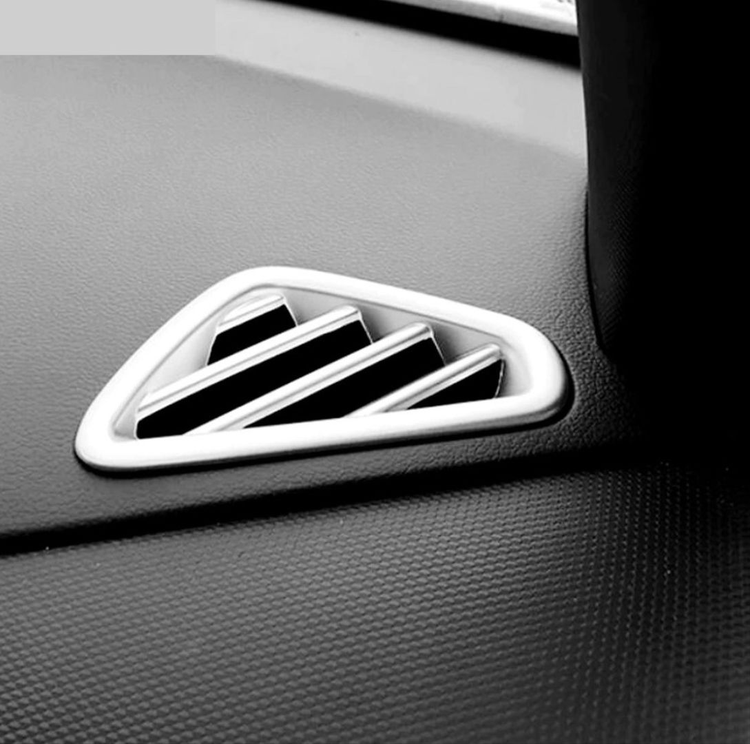 Hyundai Kona Uyumlu Ön Menfez Kaplama 2 Parça - Silver