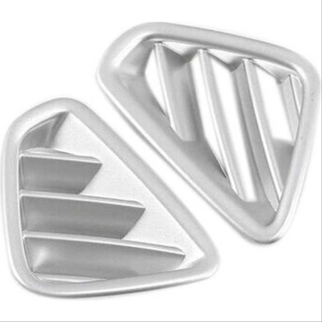 Hyundai Kona Uyumlu Ön Menfez Kaplama 2 Parça - Silver