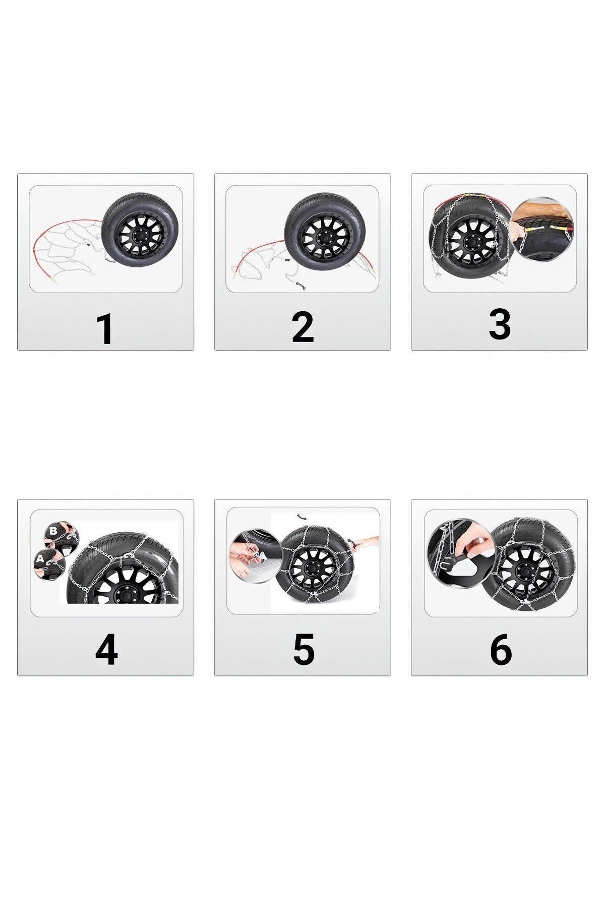 Oto Lastik Kar Zinciri 195/55/r17 X Tipi Binek Suv Takmatik Kolay Montaj