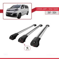 Citroen Jumpy - Space Tourer 2017 ve Sonrası ile uyumlu ACE-1 Ara Atkı Tavan Barı GRİ 3 ADET BAR