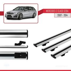 Mercedes C Class (S204) 2007-2014 Arası ile uyumlu Basic Model Ara Atkı Tavan Barı GRİ 3 ADET
