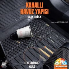 S-Dizayn Fiat Fiorino 3D Pro Havuzlu Paspas 2023 Üzeri A+ Kalite