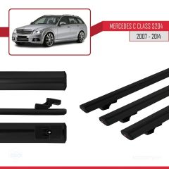 Mercedes C Class (S204) 2007-2014 Arası ile uyumlu Basic Model Ara Atkı Tavan Barı SİYAH 3 ADET
