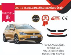 Vw Golf 7.5 4 Parça Ön Lip Kırmızı