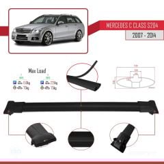 Mercedes C Class (S204) 2007-2014 Arası ile uyumlu FLY Model Ara Atkı Tavan Barı SİYAH