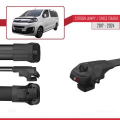 Citroen Jumpy - Space Tourer 2017 ve Sonrası ile uyumlu ACE-1 Ara Atkı Tavan Barı SİYAH 4 ADET BAR