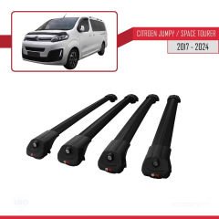 Citroen Jumpy - Space Tourer 2017 ve Sonrası ile uyumlu ACE-1 Ara Atkı Tavan Barı SİYAH 4 ADET BAR