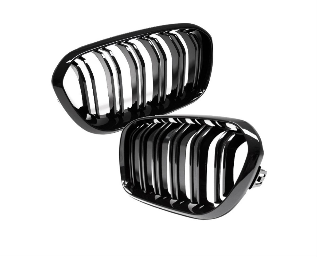 Bmw 1 Uyumlu Serisi F20 2016+ M Böbrek Cift Cızgı Panjur - Piano Black