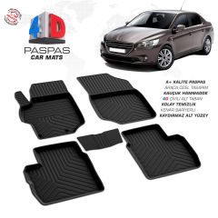 Peugeot 301 4D Araca Özel Havuzlu Kauçuk Paspas 2013 ve Üzeri