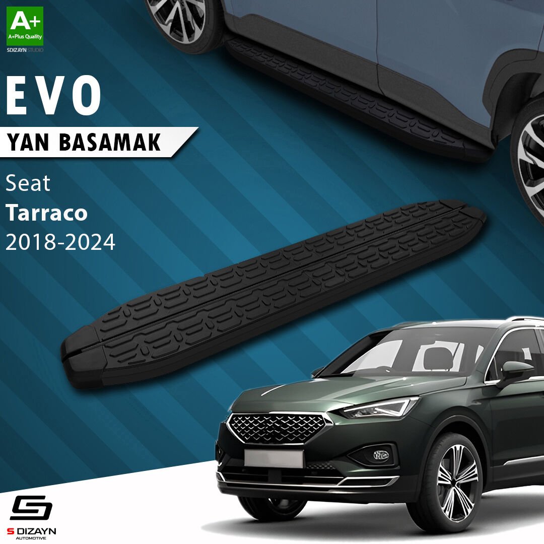 S-Dizayn Seat Tarraco Evo Siyah Yan Basamak 193 Cm 2018-2024 A+ Kalite