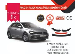 Vw Polo Mk6 2019 Sonrası 4 Parça Ön Lip Kırmızı