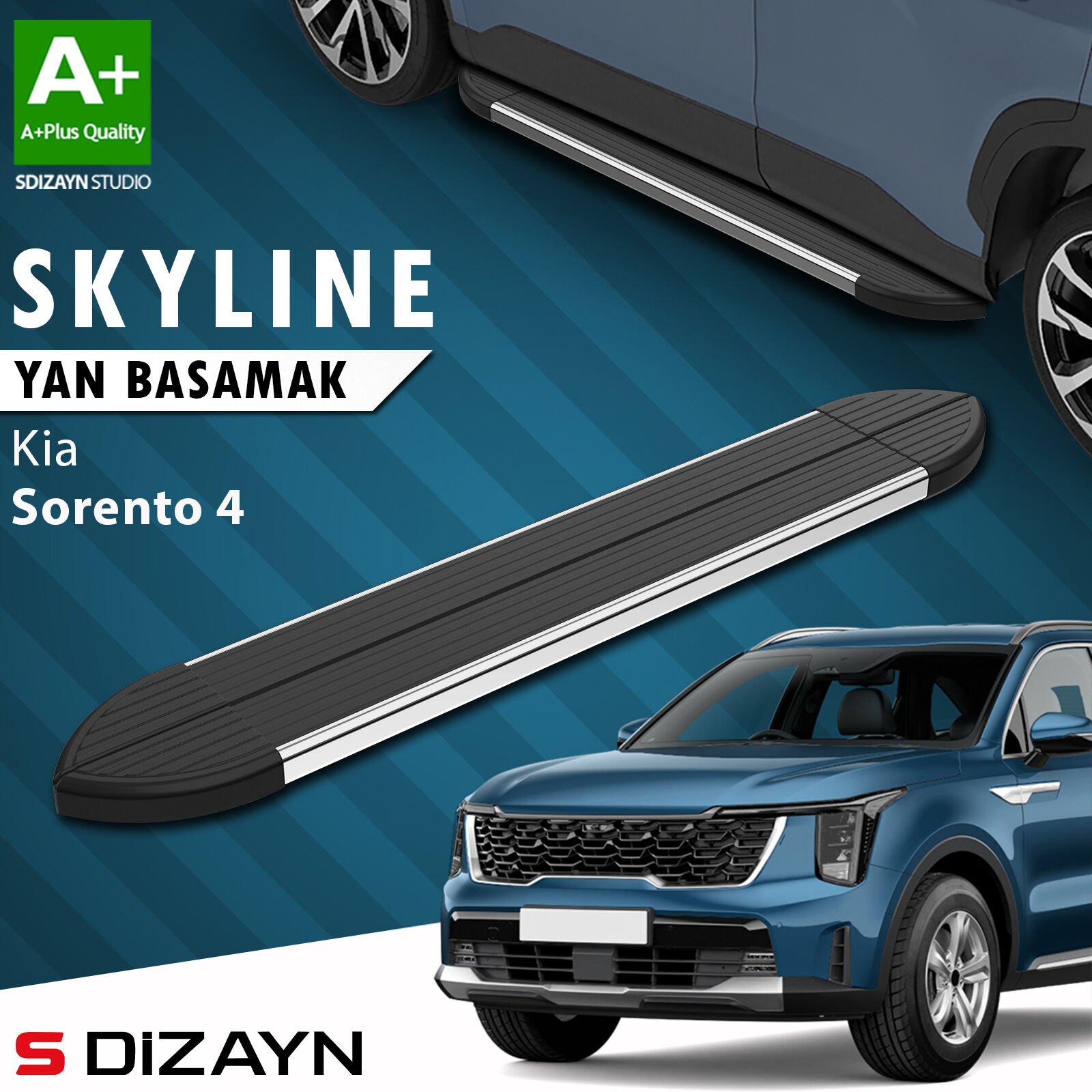 S-Dizayn Kia Sorento 4 Skyline Krom Yan Basamak 183 Cm 2022 Üzeri A+ Kalite
