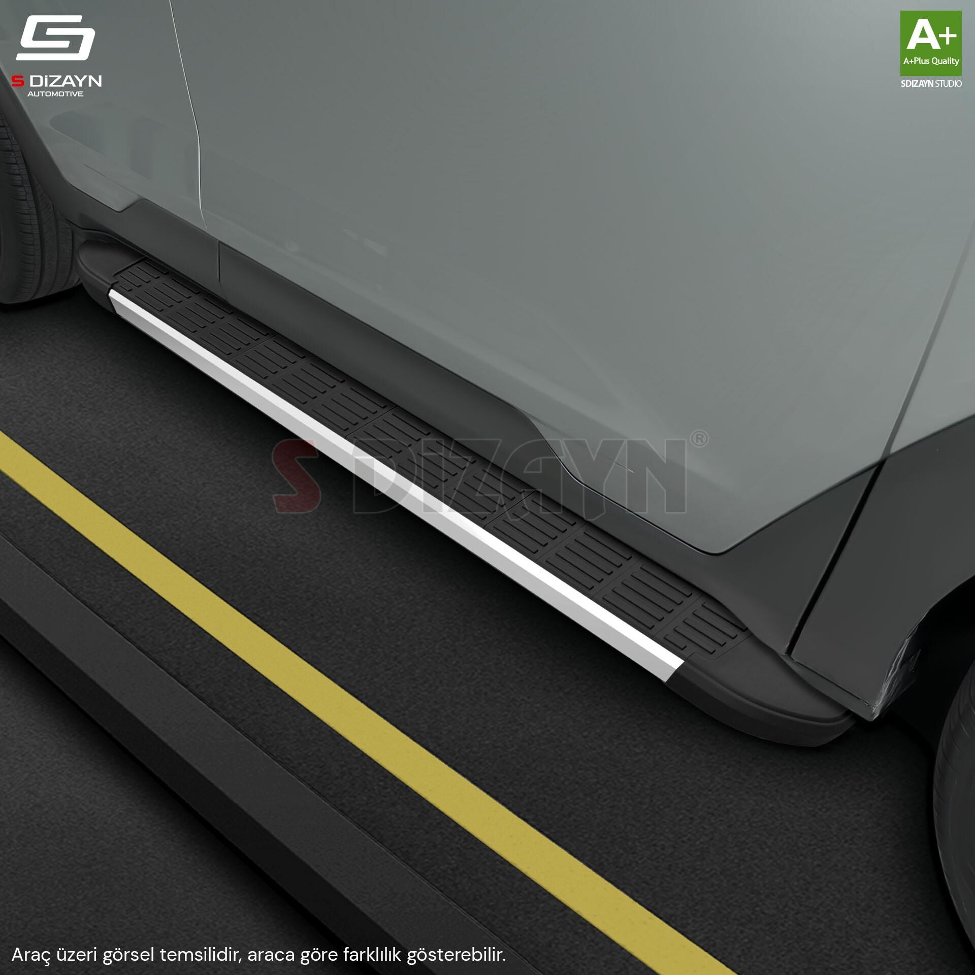 S-Dizayn VW Transporter T6.1 Uzun Şase S-Line Aluminyum Yan Basamak 253 Cm 2019 Üzeri A+ Kalite