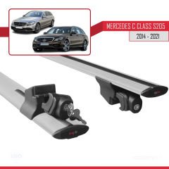 Mercedes C Class S205 2014-2021 Arası ile uyumlu HOOK Model Anahtar Kilitli Ara Atkı Tavan Barı GRİ