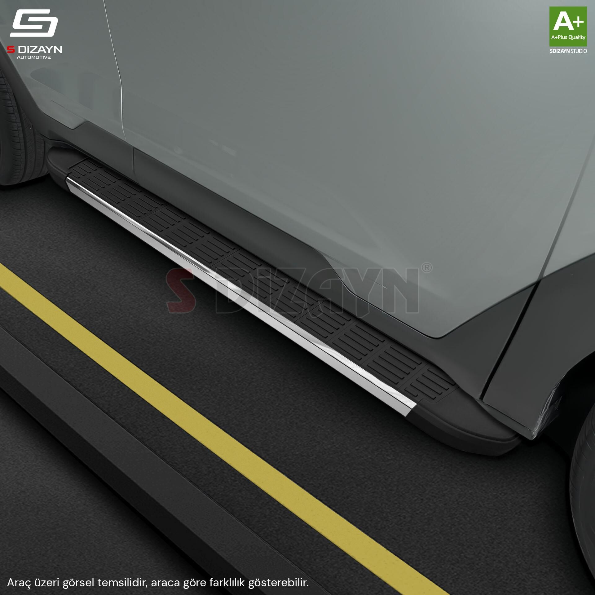 S-Dizayn VW Transporter T6.1 Uzun Şase S-Line Krom Yan Basamak 253 Cm 2019-2025 A+ Kalite