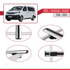 Opel / Vauxhall Vivaro 2019 ve Sonrası ile uyumlu Basic Model Ara Atkı Tavan Barı GRİ 3 ADET