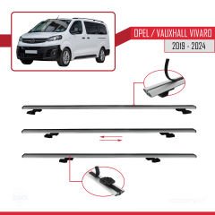 Opel / Vauxhall Vivaro 2019 ve Sonrası ile uyumlu Basic Model Ara Atkı Tavan Barı GRİ 3 ADET