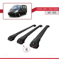 Citroen Jumpy 2007-2017 Arası ile uyumlu ACE-1 Ara Atkı Tavan Barı SİYAH 3 ADET BAR