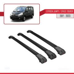 Citroen Jumpy 2007-2017 Arası ile uyumlu ACE-1 Ara Atkı Tavan Barı SİYAH 3 ADET BAR