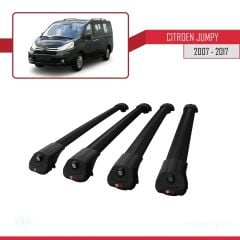 Citroen Jumpy 2007-2017 Arası ile uyumlu ACE-1 Ara Atkı Tavan Barı SİYAH 4 ADET BAR