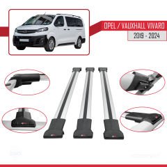 Opel / Vauxhall Vivaro 2019 ve Sonrası ile uyumlu FLY Model Ara Atkı Tavan Barı GRİ  3 ADET