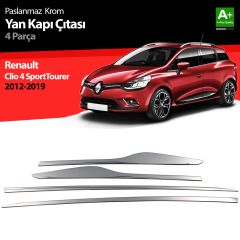 Renault Clio Uyumlu 4 Sport Tourer Krom Yan Kapı Çıtası 4 Parça. 2012 Üzeri