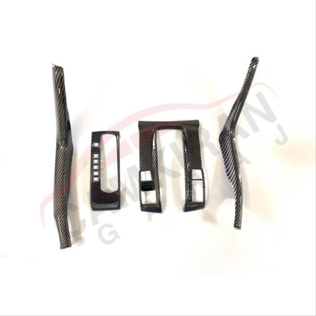Honda Civic Uyumlu Fc5 2016-2020 Vites Konsol Kaplama Full Set-Karbon