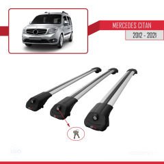 Mercedes Citan 2012-2021 (W415) Arası ile uyumlu ACE-1 Ara Atkı Tavan Barı GRİ 3 ADET BAR