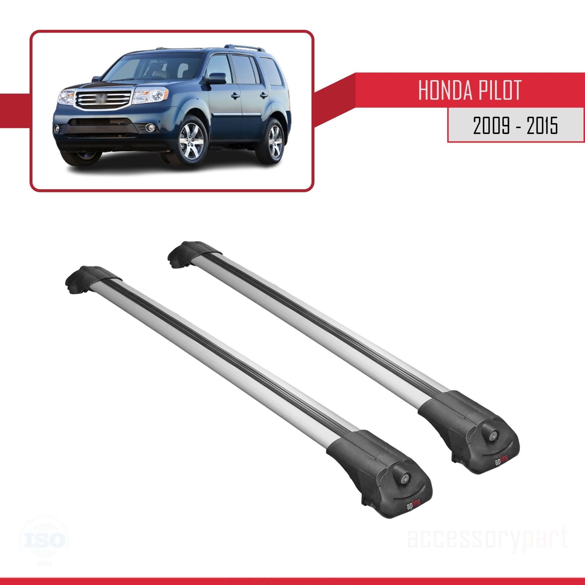 Honda Pilot 2009-2015 Arası ile uyumlu ACE-1 Ara Atkı Tavan Barı GRİ