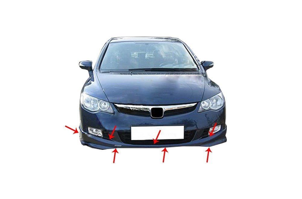 Honda Civic Uyumlu 8 Ön Tampon Altı Fiber 2006-2008