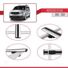 Mercedes Citan 2012-2021 (W415) Arası ile uyumlu Basic Model Ara Atkı Tavan Barı GRİ 3 ADET