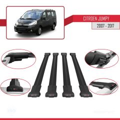 Citroen Jumpy 2007-2017 Arası ile uyumlu FLY Model Ara Atkı Tavan Barı SİYAH 4 ADET BAR