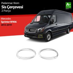 Mercedes Sprinter Uyumlu W906 Krom Sis Çerçevesi 2 Parça. 2013-2018