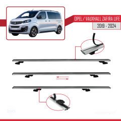 Opel / Vauxhall Zafira Life 2019 ve Sonrası ile uyumlu Basic Model Ara Atkı Tavan Barı GRİ 3 ADET