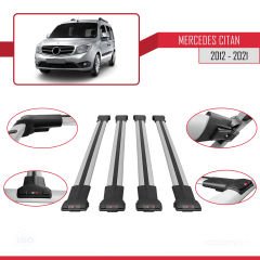 Mercedes Citan 2012-2021 (W415) Arası ile uyumlu FLY Model Ara Atkı Tavan Barı GRİ 4 ADET BAR