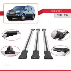 Honda Pilot 2009-2015 Arası ile uyumlu FLY Model Ara Atkı Tavan Barı GRİ 3 ADET BAR