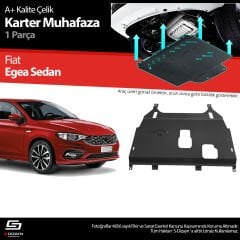 S-Dizayn Fiat Egea HB Çelik Karter Muhafaza Koruma 2015 Üzeri A+ Kalite
