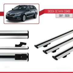 Skoda Octavia COMBI 2017-2020 Arası ile uyumlu Basic Model Ara Atkı Tavan Barı GRİ 3 ADET