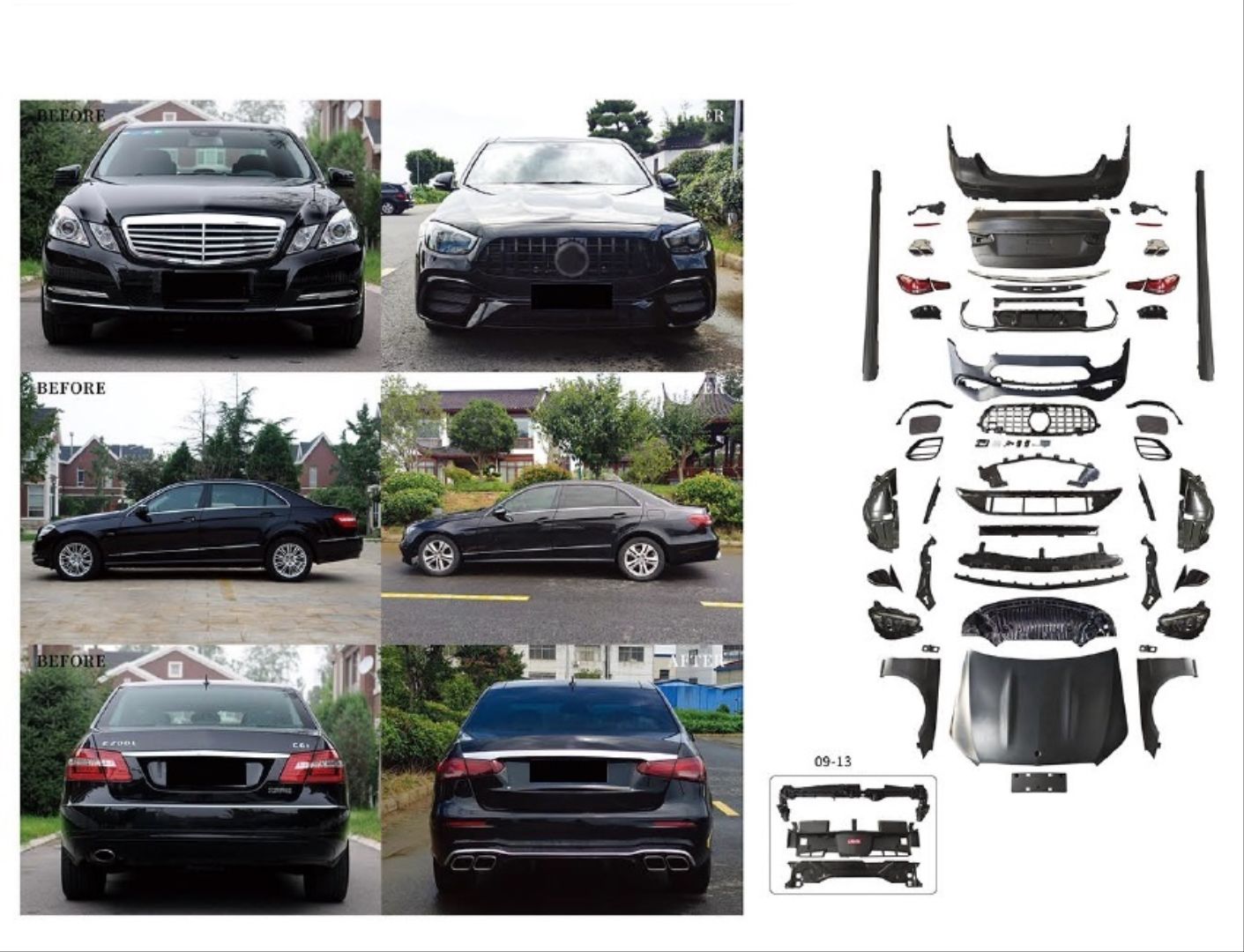 W212 (2014-2016) Lcı  İçin 2020+ W213 E63 Görünüm Full Facelift Body Kıt