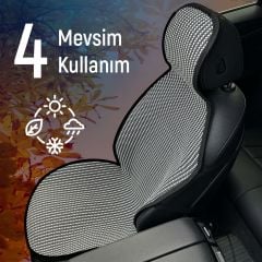 Subaru Impreza Uyumlu Koltuk Kılıfı Minder Çizgili Füme Beyaz 2+1 Ön Arka Set