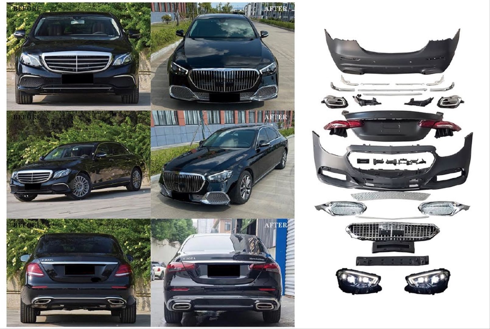 W213 2016-2019 E Serisi Içın 2020+ Maybach Görünüm Body Kıt