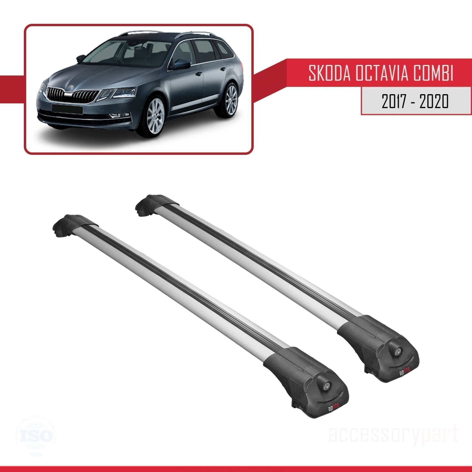 Skoda Octavia COMBİ 2017-2020 Arası ile uyumlu ACE-1 Ara Atkı Tavan Barı GRİ