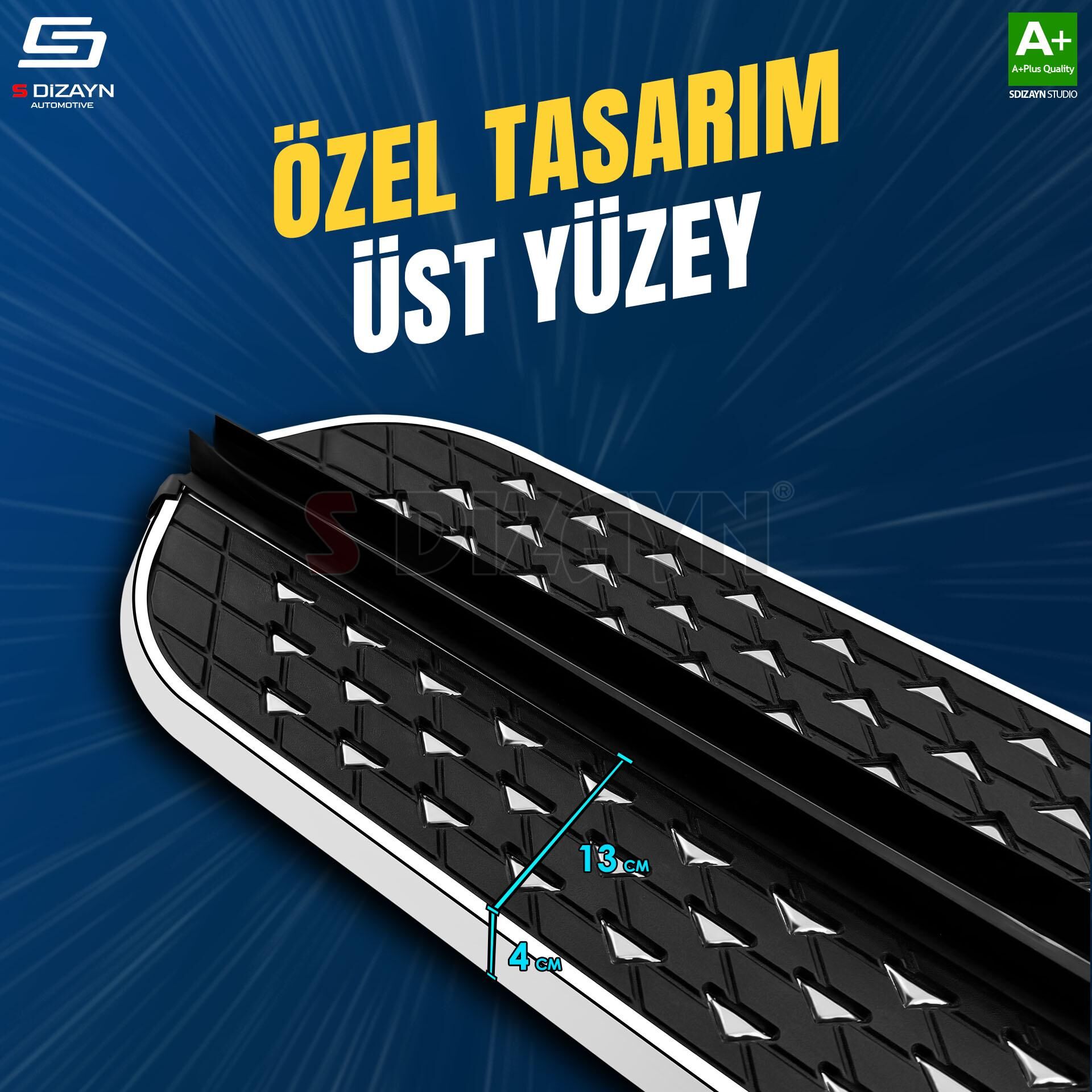 S-Dizayn SWM G03F Diamond Krom Yan Basamak 193 Cm 2023 Üzeri A+ Kalite