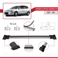 Hyundai Elantra Touring (FD) 2007-2011 Arası ile Uyumlu FLY Model Ara Atkı Tavan Barı GRİ 3 ADET BAR