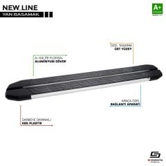 Skoda Kamiq Uyumlu Newline Alüminyum Yan Basamak 183 Cm 2019 Üzeri