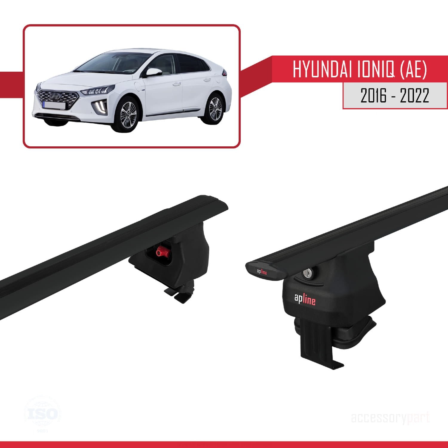 Hyundai Ioniq (AE) 2016-2022 Arası ile uyumlu ACE-4 Ara Atkı Tavan Barı SİYAH